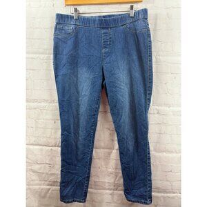 Faded Glory Jeans Womens Size 14 Blue Pull On Elastic Waist Casual Skinny Denim